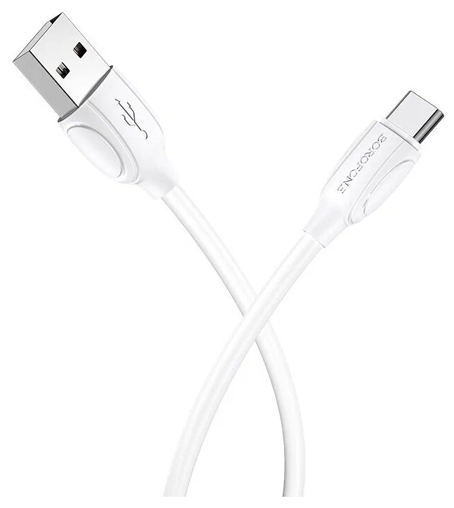 USB кабель BOROFONE BX19 Benefit Type-C, 3А, 1м, PVC (белый) — фото 2